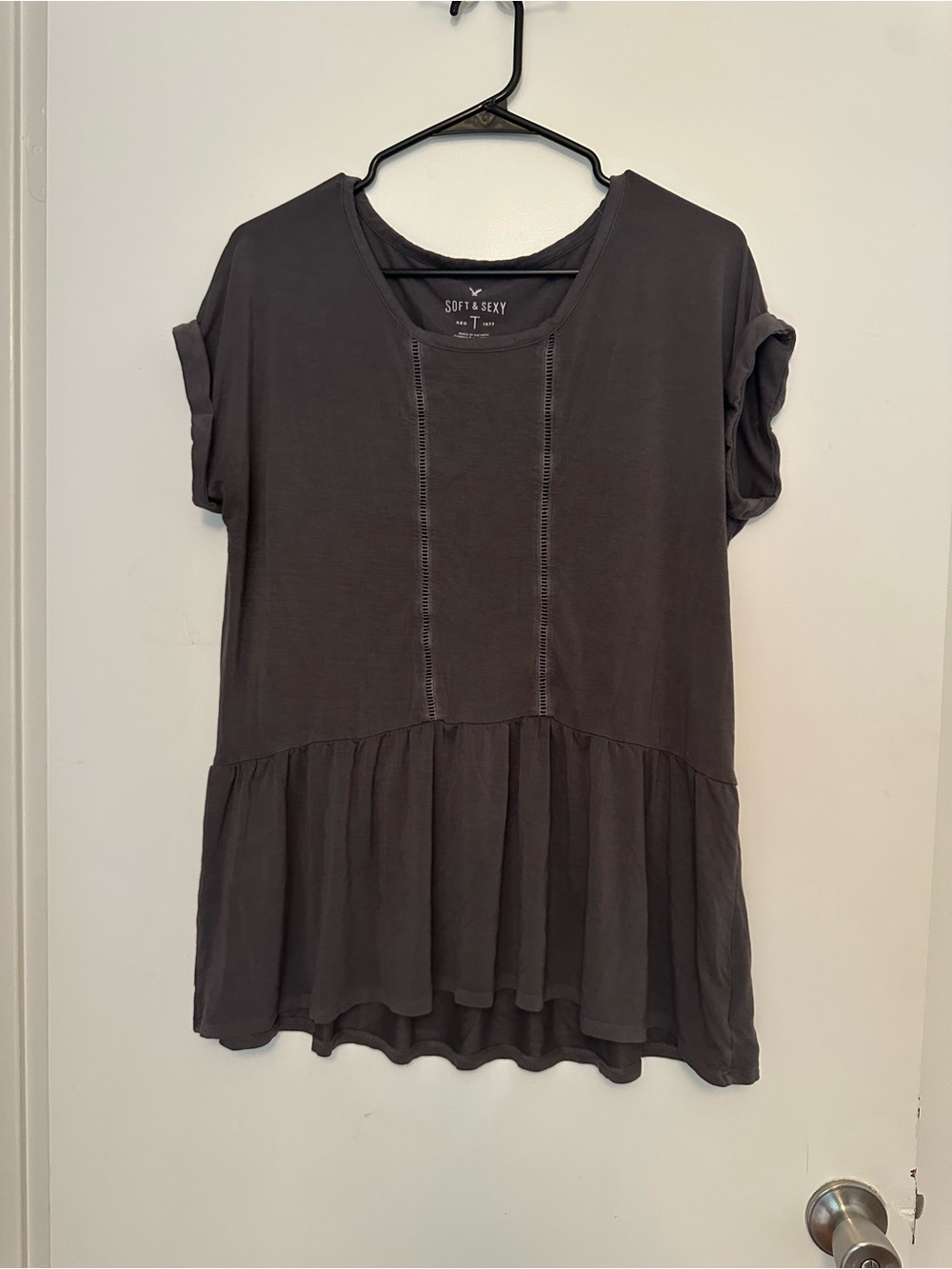 American Eagle Outfitters Short Sleeve Peplum Top
